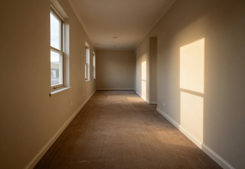Same wall after structural drying, clean and dry with no visible damage