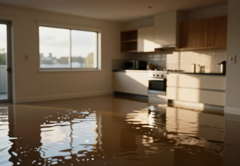 Flooded basement in Kangaroo Point before restoration